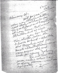 Al Stump note to Ty Cobb Al Stump note to Ty Cobb